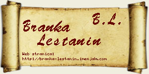 Branka Leštanin vizit kartica